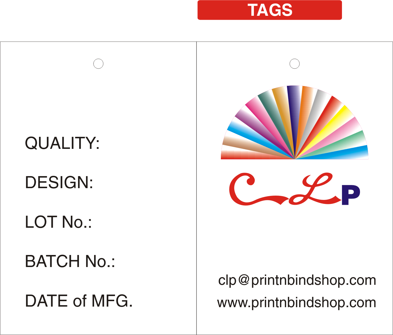 Printed product hang tags